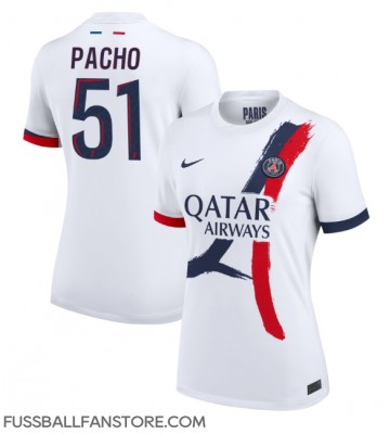 Paris Saint-Germain Willian Pacho #51 Replik Auswärtstrikot Damen 2024-25 Kurzarm